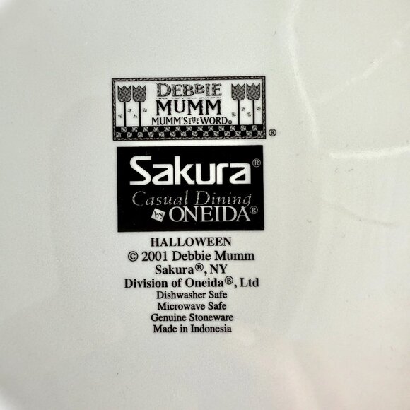 Debbie Mumm Halloween Salad Dessert Hors d'oeuvre Plates Sakura Oneida 2001 - Picture 8 of 9